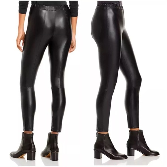 Jonathan Simkhai Faux Leather Black Stretch Cropped Rylee Leggings Pants Small - Picture 7 of 7
